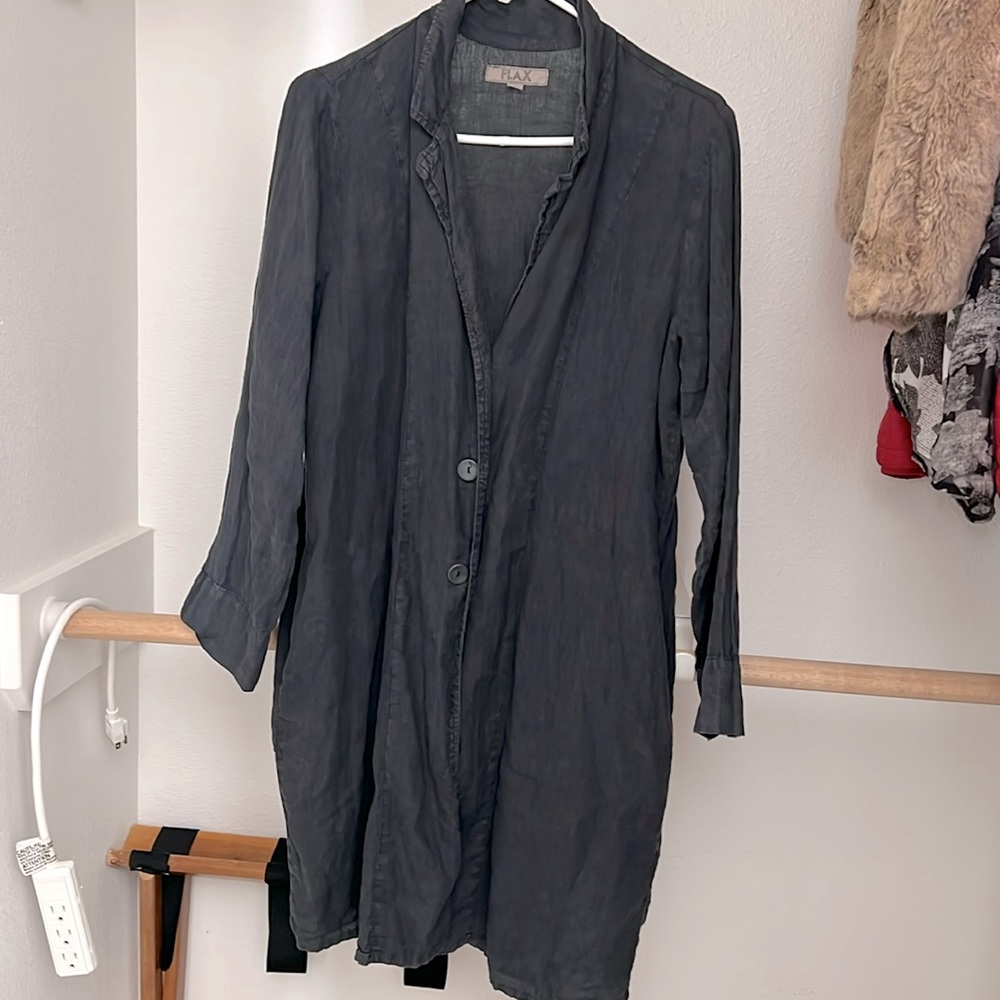 FLAX Linen Coat with pockets Oversized linen blazer